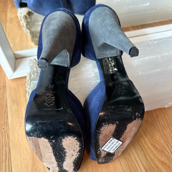 Acne Studios Blue and Grey Suede d’Orsay Pumps, size 8, GUC - Picture 5 of 9